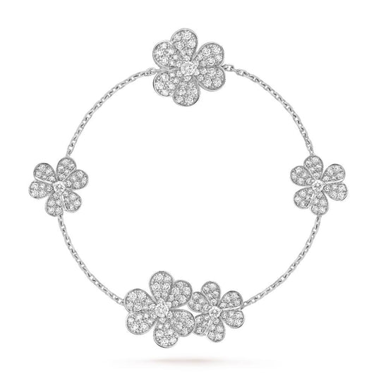 [CA]FRIVOLE SILVER 5 FLOWERS BRACELET