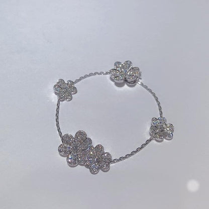 [CA]FRIVOLE SILVER 5 FLOWERS BRACELET