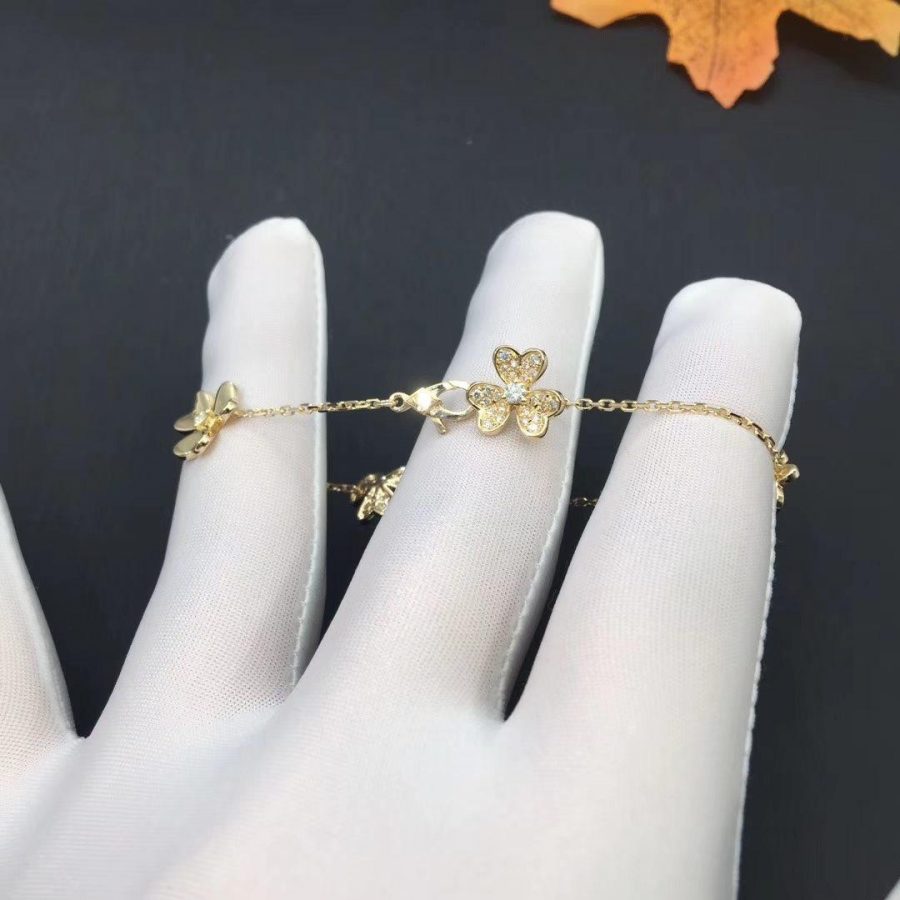 [CA]FRIVOLE GOLD 5 FLOWERS BRACELET