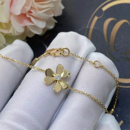 [CA]FRIVOLE GOLD FLOWER PINK MALACHITE BRACELET