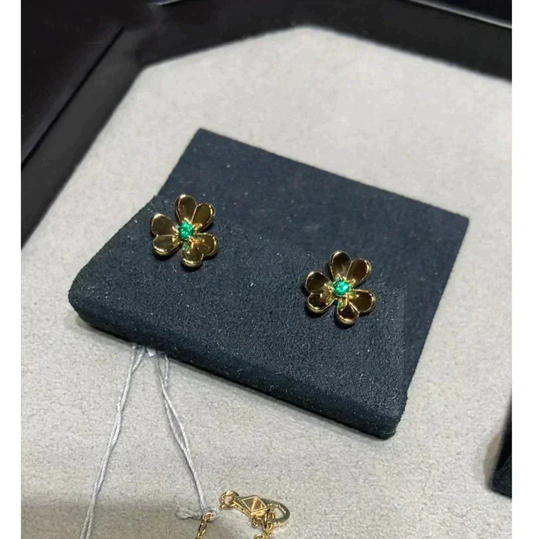 [CA]FRIVOLE  FLOWER MALACHITE EARRINGS