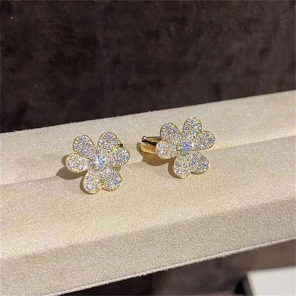 [CA]FRIVOLE GOLD FLOWER DIAMOND EARRINGS