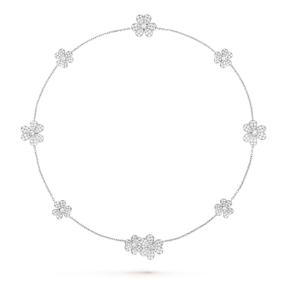 [CA]FRIVOLE SILVER 9 FLOWERS NECKLACE