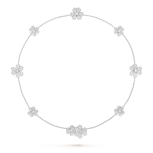 [CA]FRIVOLE SILVER 9 FLOWERS NECKLACE