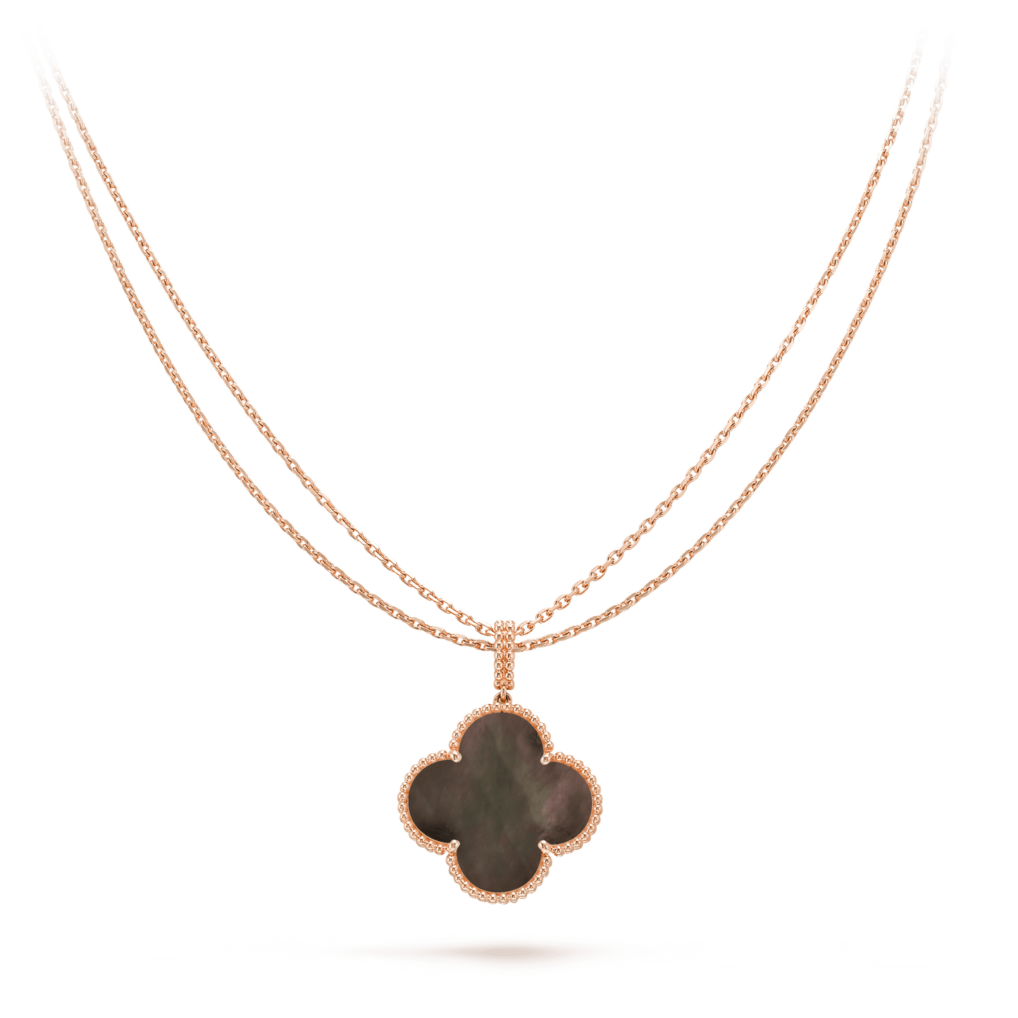 [CA]CLOVER 25MM GOLD DARK MOP BIG CLOVER NECKLACE