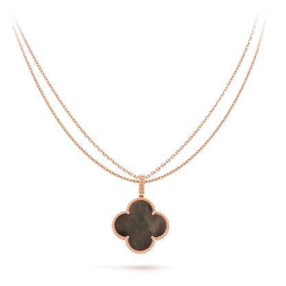 [CA]CLOVER 25MM GOLD DARK MOP BIG CLOVER NECKLACE