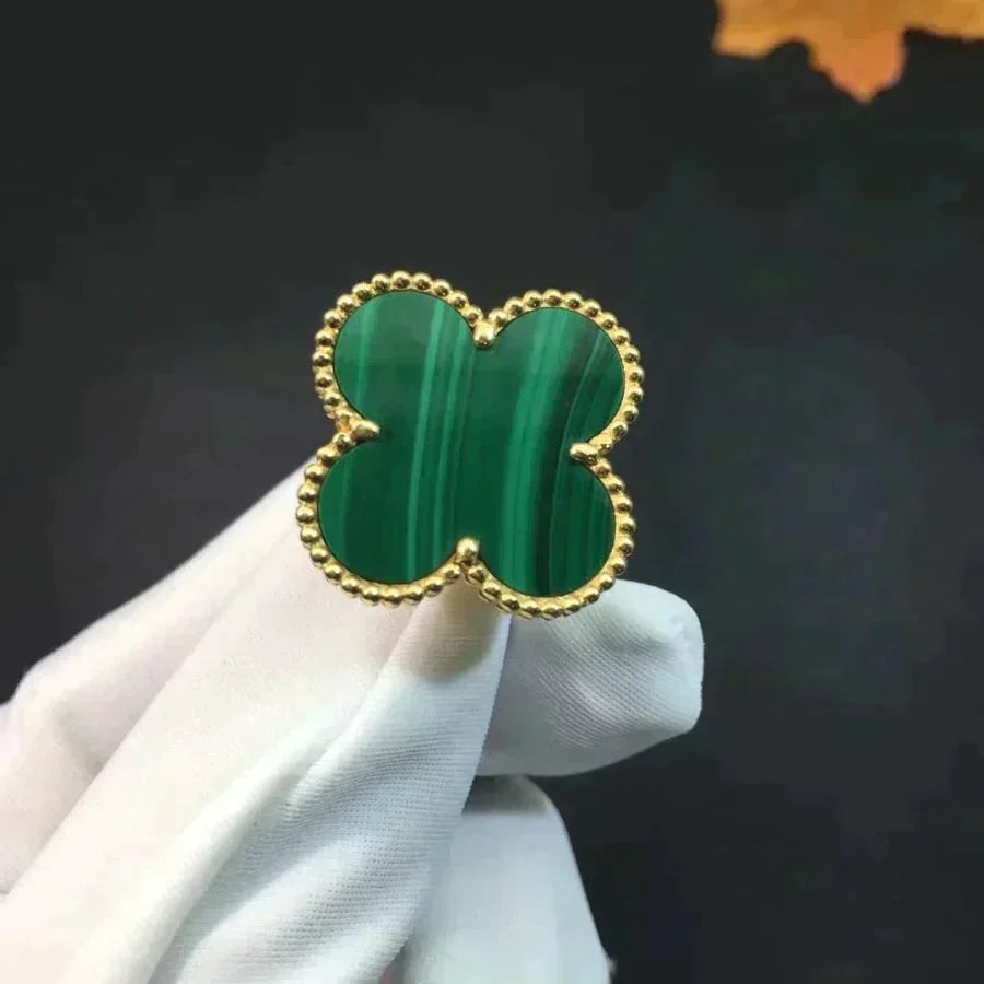 [CA]CLOVER MALACHITE RING