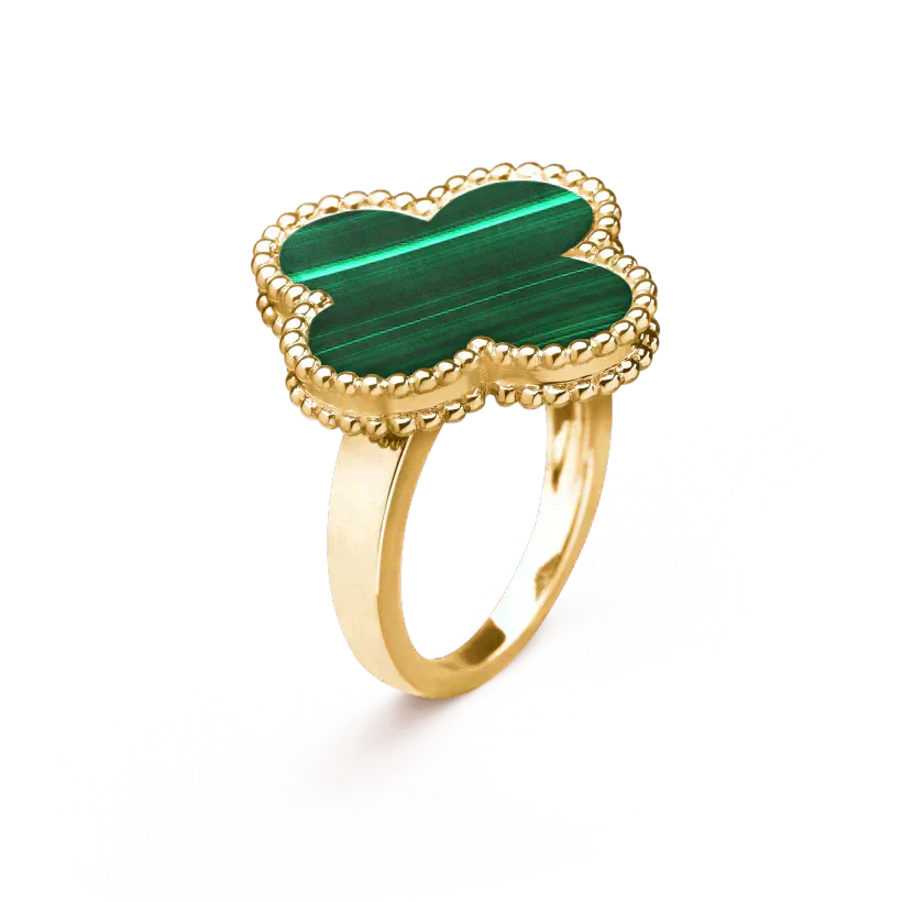 [CA]CLOVER MALACHITE RING