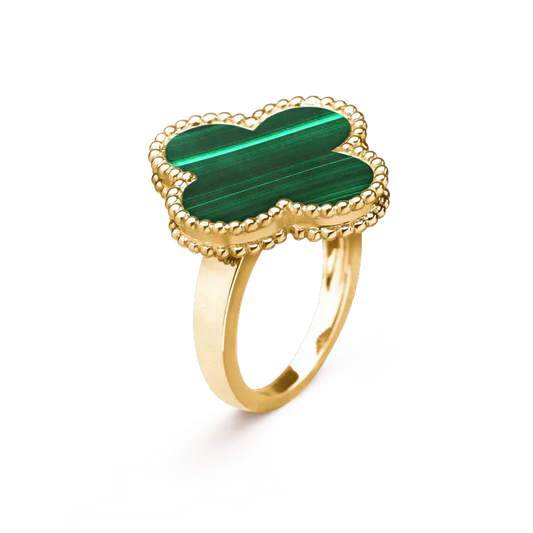 [CA]CLOVER MALACHITE RING