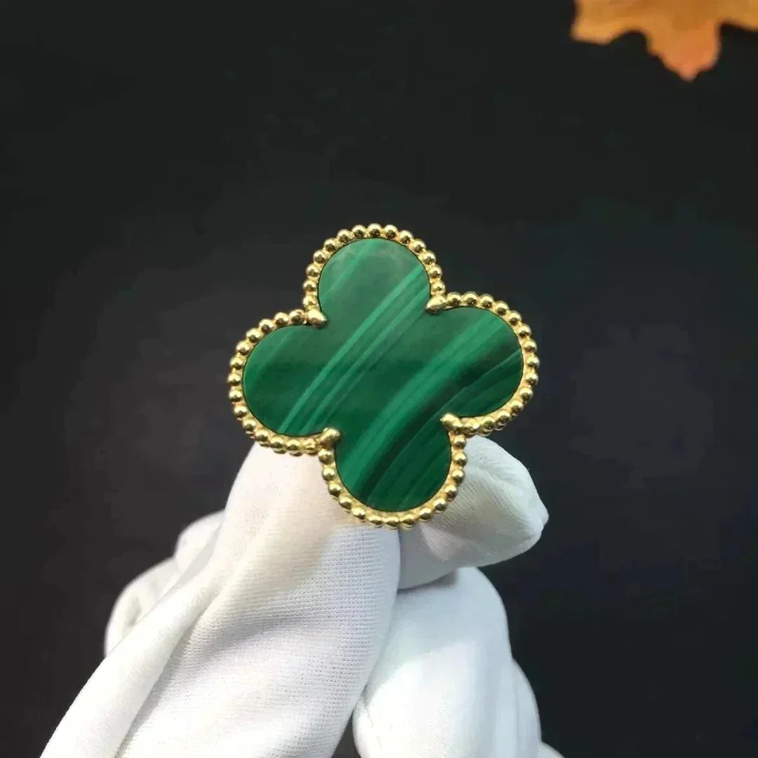 [CA]CLOVER MALACHITE RING