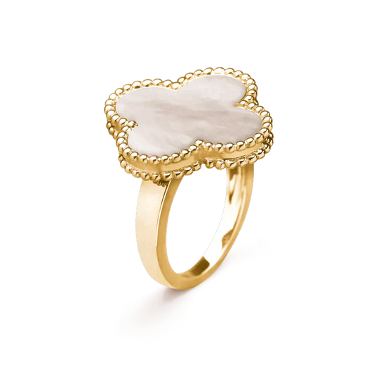 [CA]CLOVER WHITE MOP RING