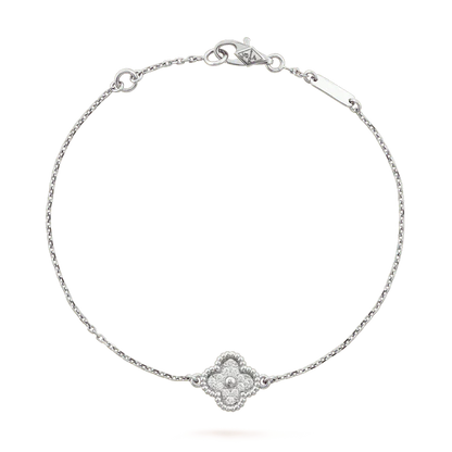 [CA]CLOVER  SINGLE FLOWER BRACELET SILVER