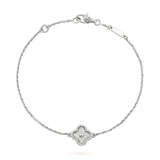 [CA]CLOVER  SINGLE FLOWER BRACELET SILVER