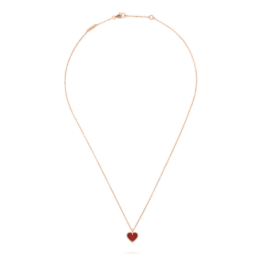 [CA]SWEET CLOVER CARNELIAN HEART NECKLACE