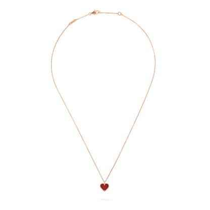 [CA]SWEET CLOVER CARNELIAN HEART NECKLACE