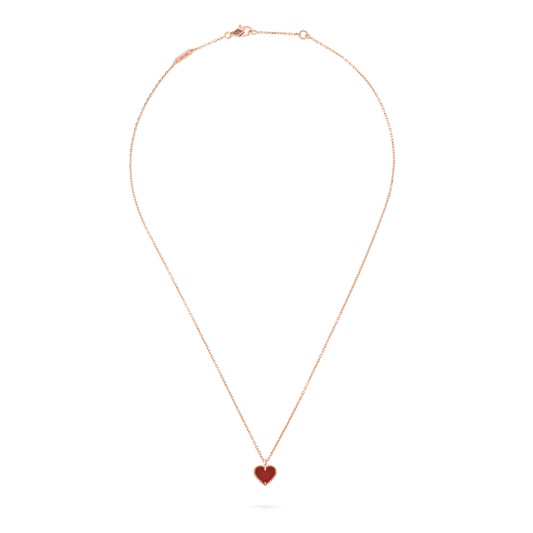 [CA]SWEET CLOVER CARNELIAN HEART NECKLACE