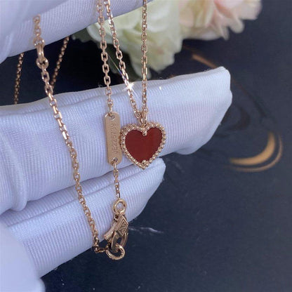 [CA]SWEET CLOVER CARNELIAN HEART NECKLACE