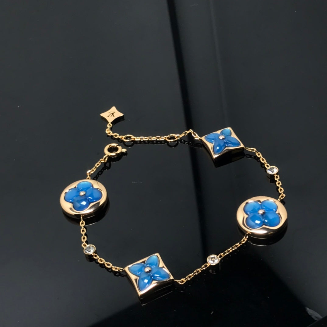 [CA]STAR AND SUN 4 MOTIF BLUE BRACELET