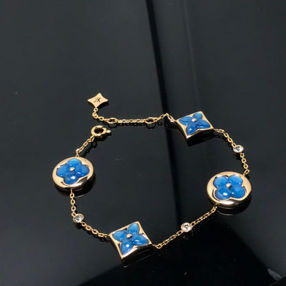 [CA]STAR AND SUN 4 MOTIF BLUE BRACELET