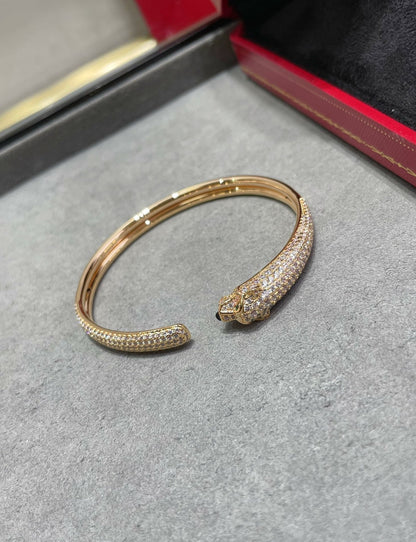 [CA]PANTHERE FULL DIAMOND OPEN BRACELET