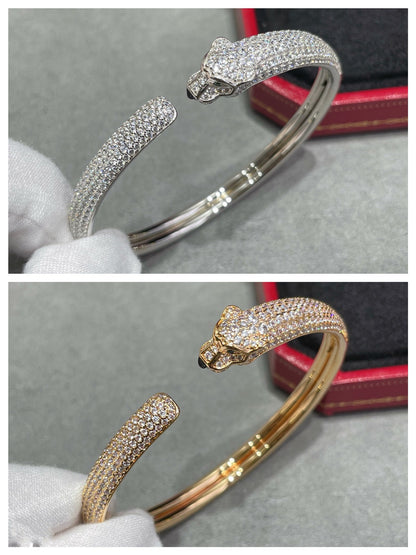 [CA]PANTHERE FULL DIAMOND OPEN BRACELET