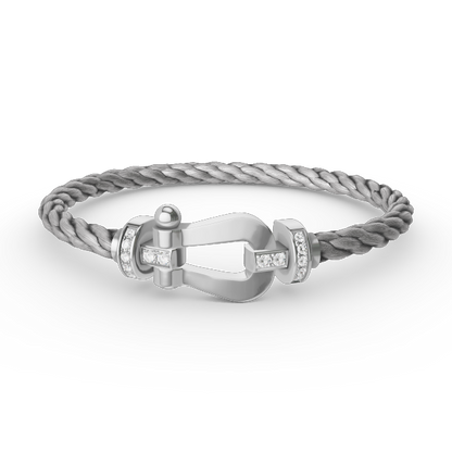 [CA]FORCE LARGE HORSESHOE HALF DIAMOND BRACELET SILVER