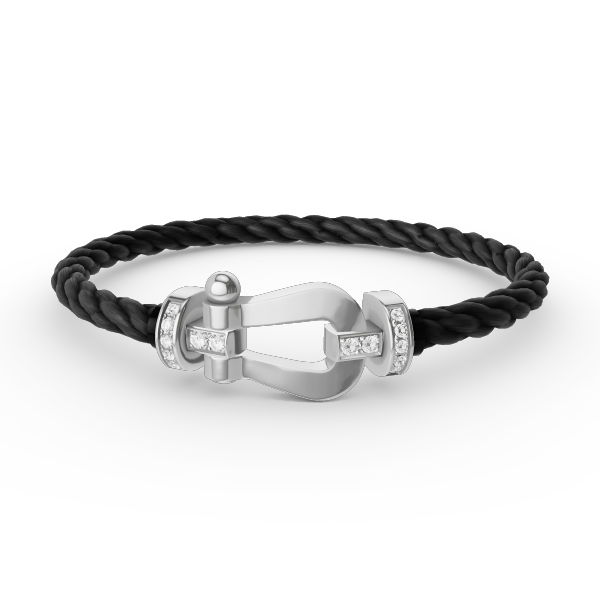 [CA]FORCE LARGE HORSESHOE HALF DIAMOND BRACELET SILVER