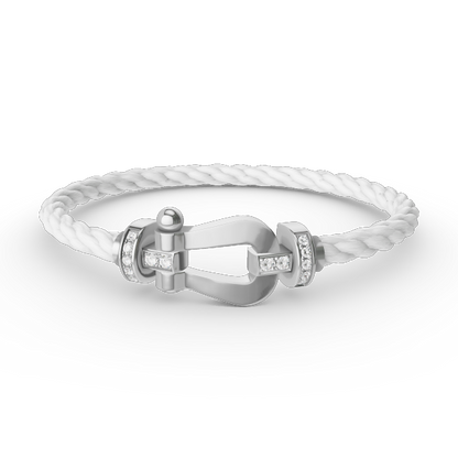 [CA]FORCE LARGE HORSESHOE HALF DIAMOND BRACELET SILVER