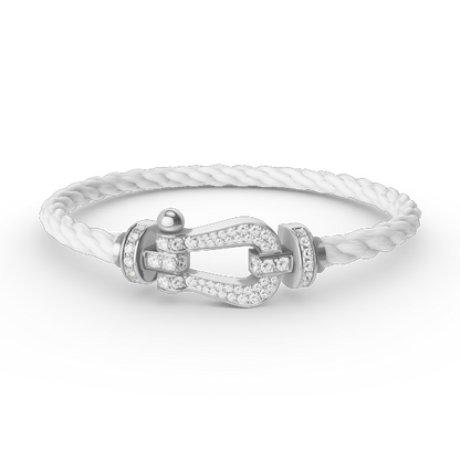 [CA]FORCE LARGE HORSESHOE FULL DIAMOND BRACELET SILVER