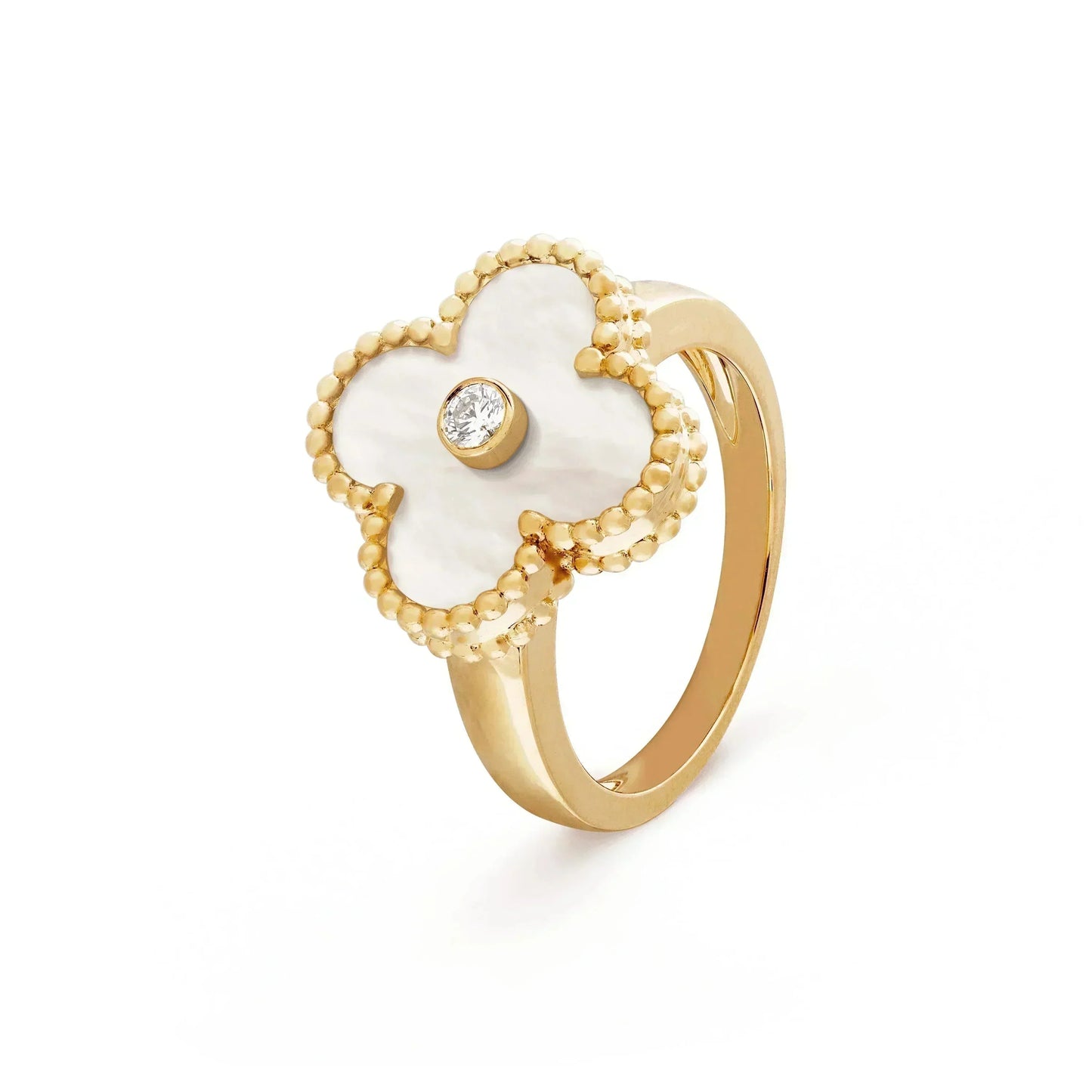 [CA]CLOVER PINK MOP RING GOLD DIAMOND