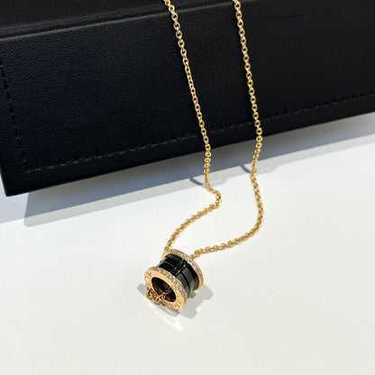 [CA]ZERO 1 BLACK CERAMIC DIAMOND PINK GOLD NECKLACE