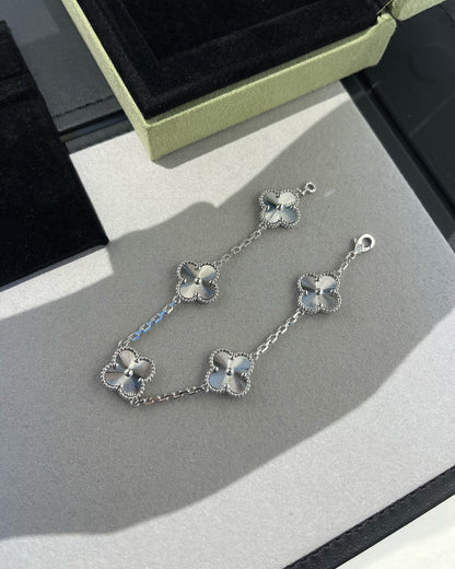 [CA]CLOVER SILVER 5 MOTIFS BRACELET